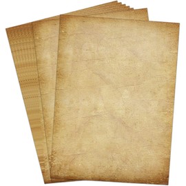 48 Pack Antique Vintage Stationary Paper, 8.5"x 11" Parchment Paper for Writing and Printing, Double Sided Antique Old Aged Scrapbook for Journal, Calligraphy, Invitations and Certifications