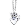 Mark Poulin Sterling Silver Tiny Sneaky Cat Charm Necklace on