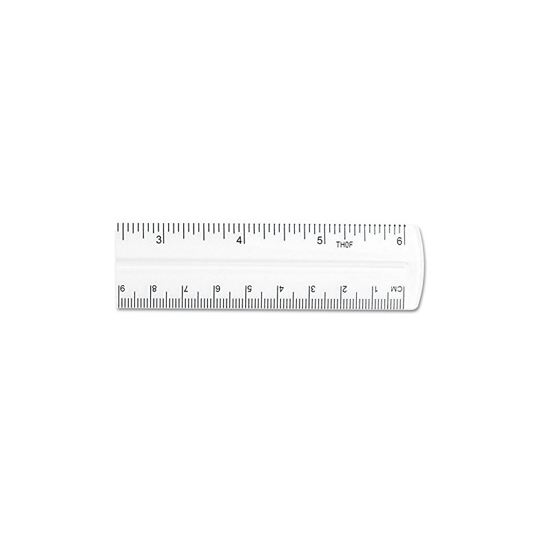 Westcott Shatter-Resistant Plastic Ruler, 6 Inch Length, Transparent (45016)