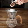 Fino Pour-Over Coffee Maker, Borosilicate Glass and Bamboo Handle, Stainless