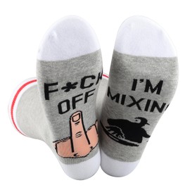 WCGXKO Production Merch Funny DJ Socks DJ Merchandise Best Friend Gift Mixing Gift Funny Mature Musician Socks (I'M MIXING CA)