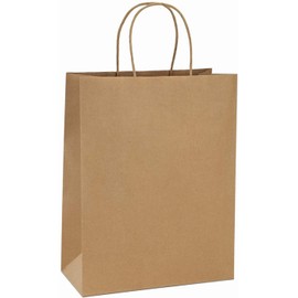 BagDream Shopping Bags 10x5x13 50Pcs Brown Kraft Paper Bags Paper Gift Bags, Merchandise Bags, Retail Bags, Party Bags, Gift Bags with Handles Bulk 100% Recycled Paper Bags