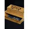 Wenko Bamboo Organiser Terra 3 Compartments -Storage Box, Bathroom Basket,