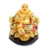 Feng Shui Import Golden Money Buddha Statue on Dragon Chair