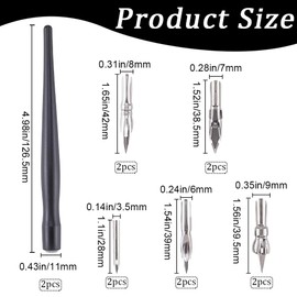 GORGECRAFT 2 Sets Plastic Dip Pen Black Masking Fluid Drawing Ruling Straight Panel Line Accent Penetration Anti-scratch Calligraphy Dipping Oblique Holder Pens Kit for Applying Art Painting Writing