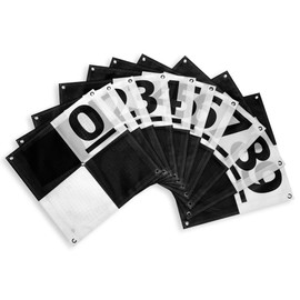 Sky High Bull's-Eye Drone Ground Control Point GCP - UAV Aerial Target for Mapping & Surveying (10 Pack) | Center Eyelet Numbered 0-9 (Black/White Markers) | Pix4D & DroneDeploy Compatible