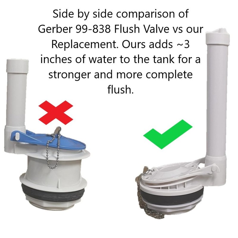 3 Inch Gerber Flush Valve Replacement for Viper Compact Elongated