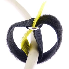 10 x 20 cm x 20 mm resealable Velcro cable ties yellow with metal eyelet - cable Velcro tape 200 mm reusable