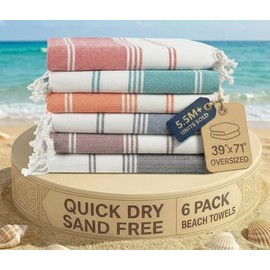 Lane Linen 6-Pack Oversized Quick-Dry Beach Towels