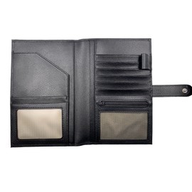 Bosvision Genuine Leather Travel Guard Organizer/Passport Wallet Holder– Block biometric passports and chip Debit/Credit Cards from Illegal scan (Black)
