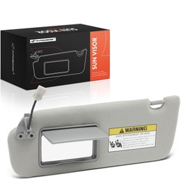 A-Premium Left Driver Side Sun Visor Assembly Compatible with Hyundai Sonata 2005-2010, with Sunroof, with Sliding Sun Visor Extension, with Mirror, with Light, Gray