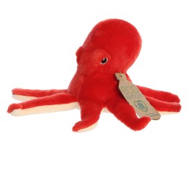 Aurora® Responsibly Made Eco Nation™ Eco Softies™ Octopus Stuffed Animal - Ideal for Playtime Adventures - Perfect for Birthdays or Just Because - Red 8 Inches