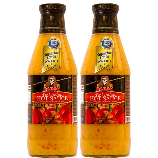Baron West Indian Hot Sauce 28 Ounce (Pack of 2)