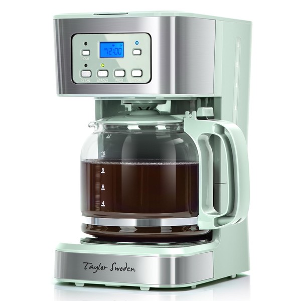 Taylor Swoden 12-Cup Programmable Coffee Maker, Regular & Strong Brew