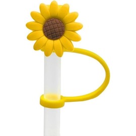 Reusable Silicone Sunflower Straw Plugs, Drinking Straw Covers and Dust Caps, Kitchen Tool Cup Accessories