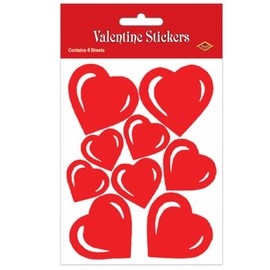 Beistle Valentine Heart Sticker Sheets Party Accessory