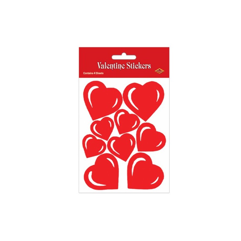 Beistle Valentine Heart Sticker Sheets Party Accessory