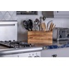 CB Accessories Utensil Holder in Rustic Wood for Farmhouse Kitchen