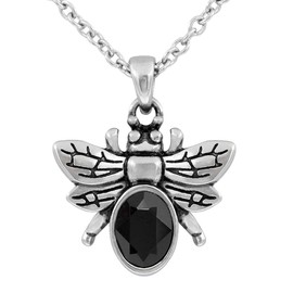 Controse DARK & BRIGHT BEE NECKLACE WITH BLACK CRYSTAL BY CONTROSE