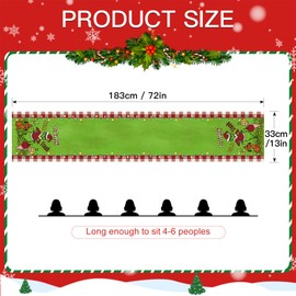 Ohok Christmas Table Runner 33 x 183 cm, Linen Christmas Series Table Runner Kitchen Dining Table Decoration for Indoor and Outdoor Holiday Party Farmhouse Living Room Decor (Grich B)