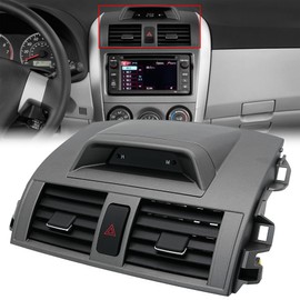 LEVANLIGHT Center Dash A/C Outlet Air Vent Panel with Clock Compatible with Toyota Corolla 2009-2013, AC Vent Trim Cover, Replaces# 55670-02340 5567002340