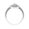 Esse Marcasite Sterling Silver Marquise Amethyst & Marcasite Ring (M)