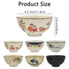 yaenoei 6 Pack Retro Ceramic Bowls, Hand-painted 4.5 Inch Japanese