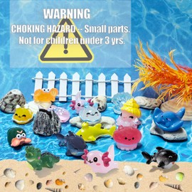 Rixefem 36PCS Mini Ocean Resin Animals,Tiny Sea Animals Marine Figurines, Tiny Resin Animals for Fish Tank, Micro Landscape Aquarium,Ocean Themed Mini Resin Figures(18styles)