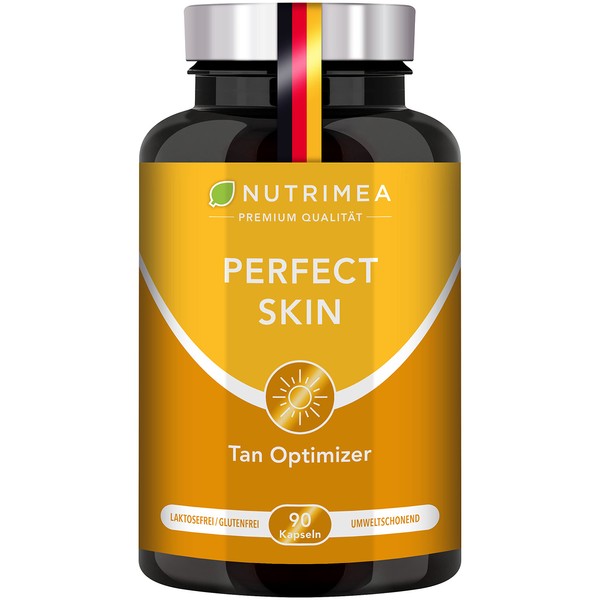 Beta Carotene Self-Tanning Capsules | 2-in-1 Natural Tan Bronzer + Perfect Skin | Natural Tan + Skin Protection | Tanning Capsules with Pro Vitamin A E Antioxidants, 100% Vegan Tanning Accelerator
