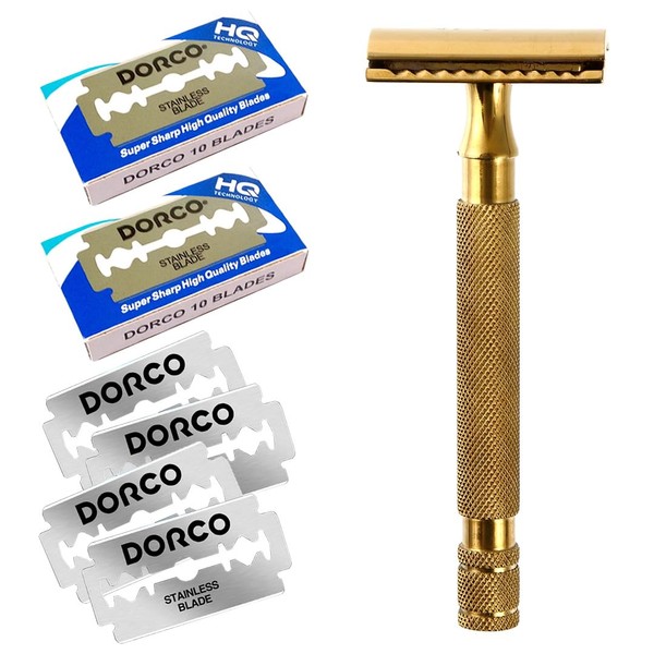 Kazakiri W Aurea Professional Shaving, Double-edged Razor, Main Body +