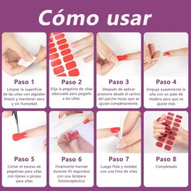 Hojas Pegatinas Uñas Gel Envoltura Completa Pegatizas 3 Pcs                                                                                           