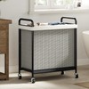 WOWLIVE Rolling Laundry Hamper 2 Section, 100L Laundry Basket with