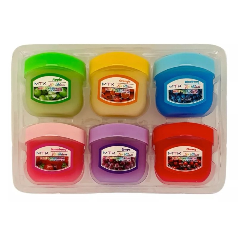 MTK Paquete De 6 Bálsamos Labiales Humectante Hidratante Frutas