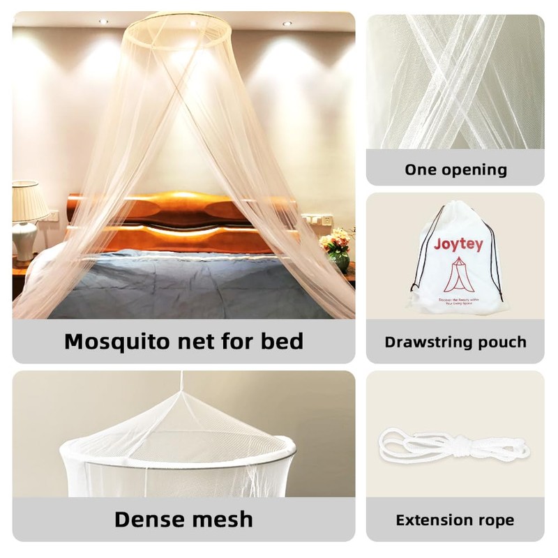 Joytey Mosquito Net for Bed, Travel Foldable Mosquito Net, Bed