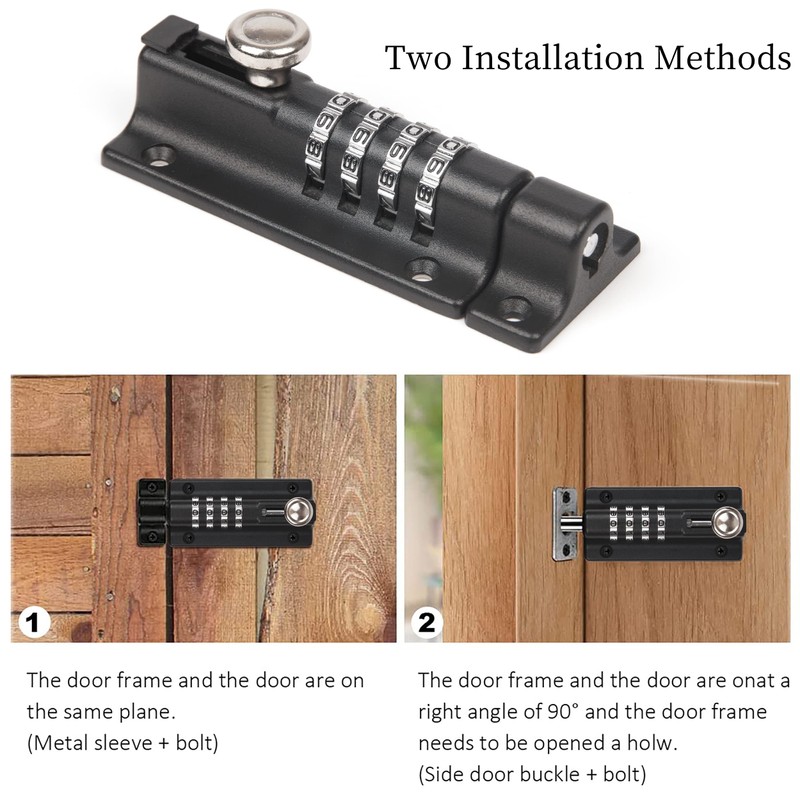 Weielt Digit Combination Locking Bolt, 4 Digit Sliding Lockable 120mm