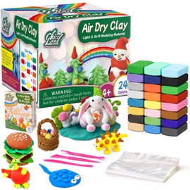 Chico Land 24 Colors Air Dry Clay, Gift for Boys & Girls Age 4+ Year Old, DIY Model Modeling Clay kit for Kids, with Sculpting Tools, Storage Bags, Kids Art Crafts