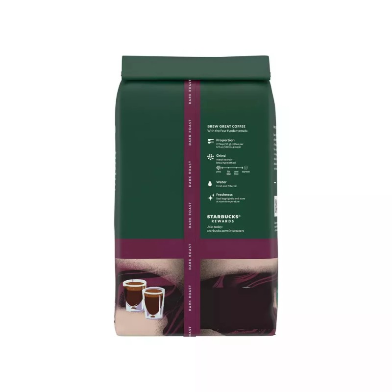 Starbucks Dark Roast Whole Bean Coffee Espresso Roast 100% Arabica
