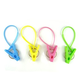 HONBAY - Pinzas para Colgar Ropa, 24 Unidades, Ganchos con Cuerda, Cortavientos, Perchas (Multicolor)