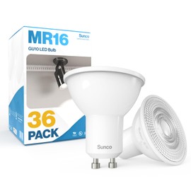 Sunco 36 Pack MR16 LED Bulb, GU10 Dimmable Track Light Bulbs, 5.5W=50W, 3000K Warm White, 550 LM, 25000 Lifetime Hours UL