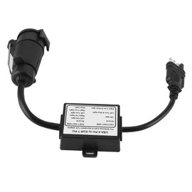 Trailer Connector Light Converter, USA 4 Pin to EUR 7 Pin Adapter, Stop/Brake Signal Separating for European Trailers, Plug and Play Installation, Dust Cover Included
