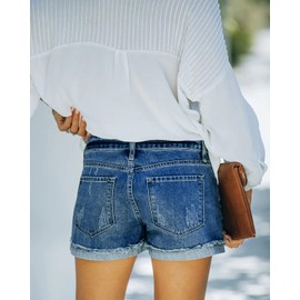 Women Shorts for Summer Casual Old Navy Jean Shorts High Waisted Frayed Pull-on Denim Shorts Ripped Jeans