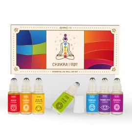 7 Chakra Essential Oil Roll-On Blend Gift Set by Aromafume | 7x 6ml/0.2 fl oz | Aromatherapy Oils for Meditation, Chakra Balance | Yoga & Reiki Gifts | Essential Oil Set for Plexus, Root Chakra & more