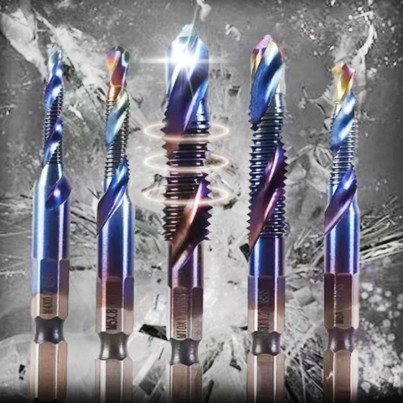 Tap Spiral 6-piece Tap Drill Set, High Speed Steel Tap
