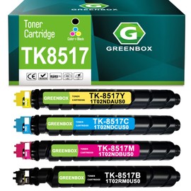 GREENBOX TK8517 TK-8517 Toner TK-8517K TK-8517C TK-8517M TK-8517Y Toner Cartridge Compatible for Kyocera Copystar CS-5052ci CS-6052ci TASKalfa 5052ci 6052ci Printer (4-Pack,BK/C/Y/M)