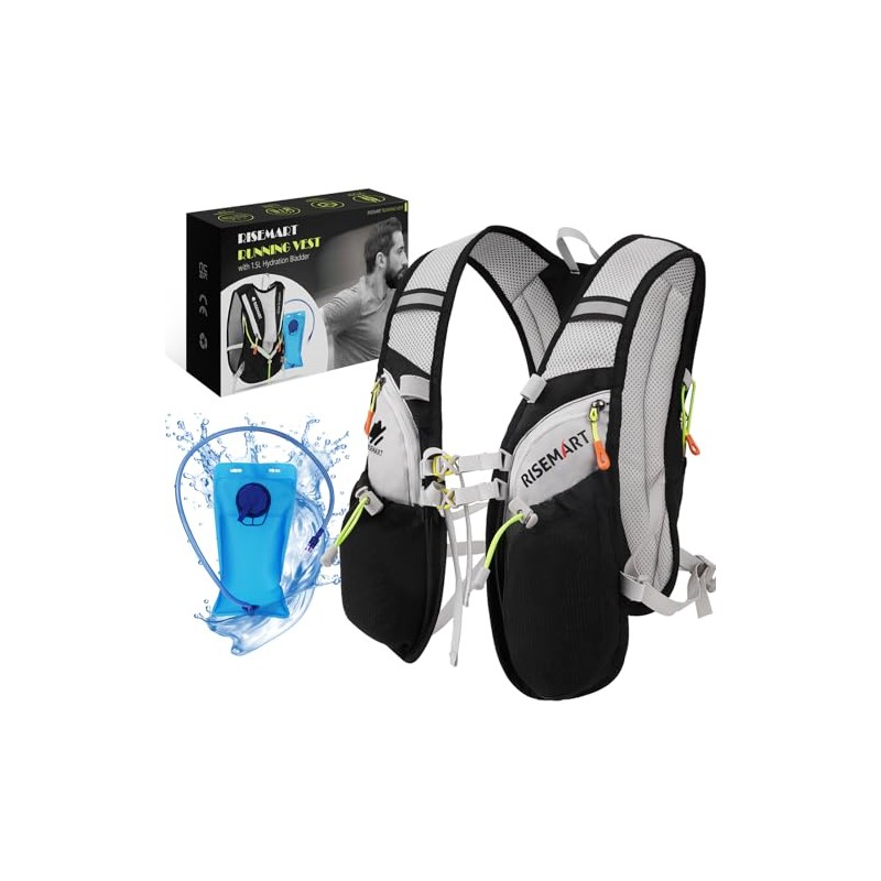 RISEMART Running Vest for Men and Women, Hydration Backpack, Running