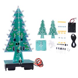 LiebeWH Kit de Soldadura de Árbol de Navidad 3D LED Plantas Artificiales Electrónicas Flores Árboles Artificiales(Colorido Conjunto de Bricolaje)