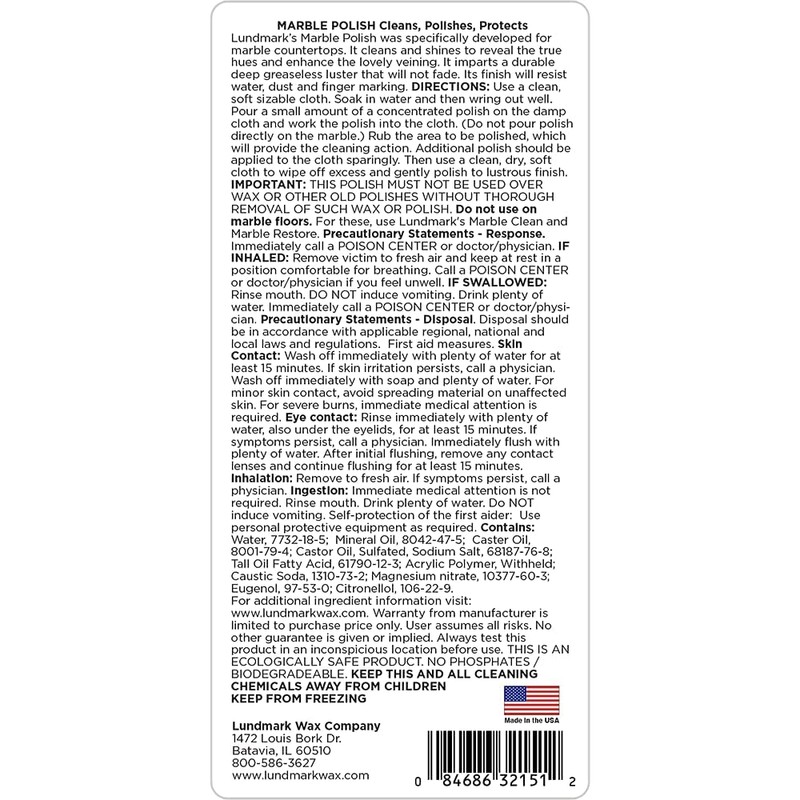 Lundmark Marble Polish, 10-Ounce, 3215F10