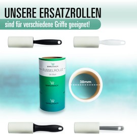 SIMPLYHACK - Lint Roller - [Set of 8] - 720 Sheets - Replacement Rollers for Standard Lint Rollers - High Adhesion - Lint Roller Pet Hair - Used Sheets Can Be Easily Removed