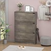 BORNOON Shoe Cabinet with 3 Flip Drawers, Hidden Wood Shoe
