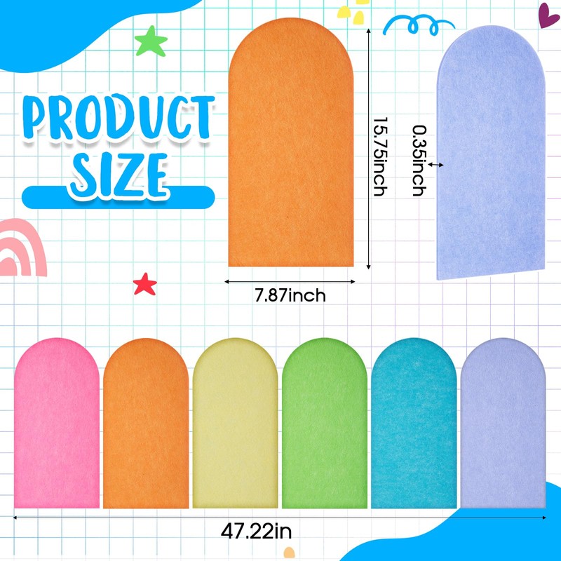 Jetec 6 Pcs Felt Wall Padding for Kids Anti Collision